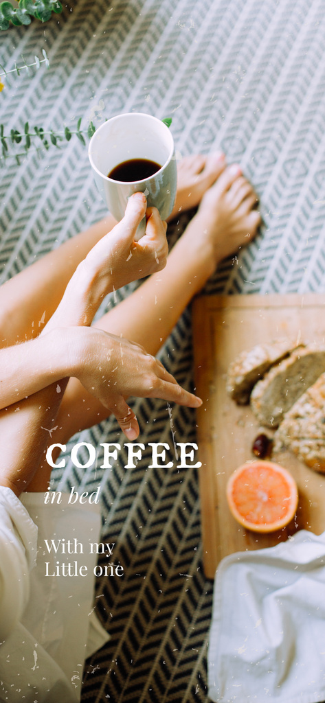 Woman having Breakfast with coffee Snapchat Geofilter – шаблон для дизайну