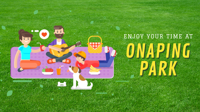 Family on a Picnic in Park Full HD video Design Template