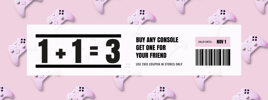Console Discount on Pink Coupon – шаблон для дизайну
