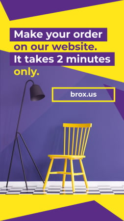 Plantilla de diseño de Furniture Store Yellow Chair by Purple Wall Instagram Story 