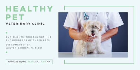 Designvorlage Healthy pet veterinary clinic für Twitter
