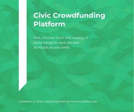 Civic Crowdfunding Platform Large Rectangle Design Template