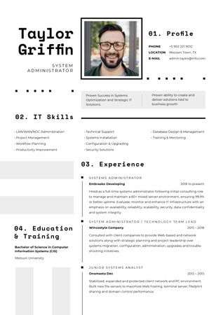 Computer Science skills and experience Resume Design Template