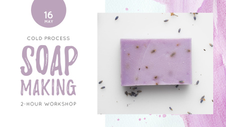 Handmade Soap Bar with Lavender FB event cover Design Template