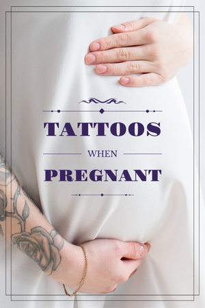 Designvorlage Happy pregnant woman für Pinterest