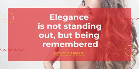 Citation about Elegance with Young Woman Twitter – шаблон для дизайну