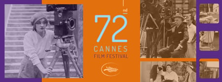 Modèle de visuel Cannes Film Festival with old film - Facebook cover