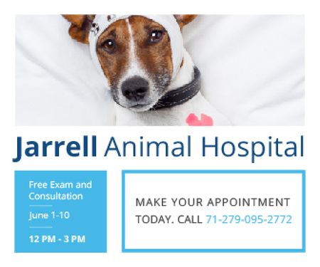 Plantilla de diseño de Jarrell Animal Hospital Large Rectangle 