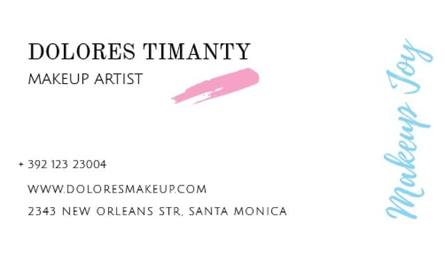 Platilla de diseño Makeup Artist Contacts with Smudge in Pink Business card