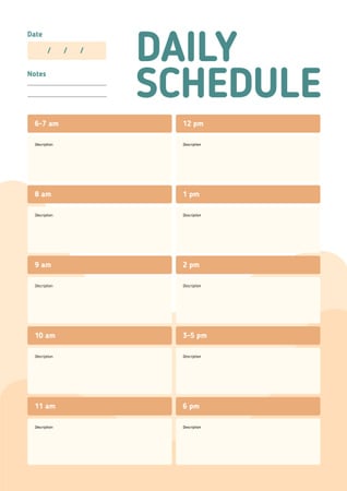 24 Hour Daily Schedule Schedule Planner Design Template