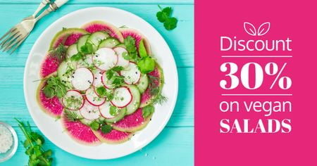 Discount on Vegan Salads Facebook AD Design Template