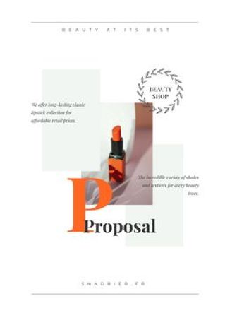 Plantilla de diseño de Oferta Beauty Shop con lápiz labial Proposal 
