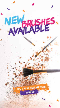 Makeup brushes set Sale Instagram Story Πρότυπο σχεδίασης