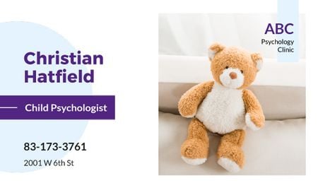Teddy bear toy Business card tervezősablon