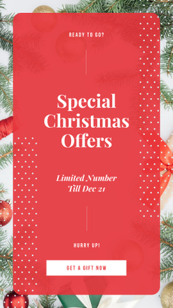 Special Offers with Christmas gift boxes Instagram Story Design Template