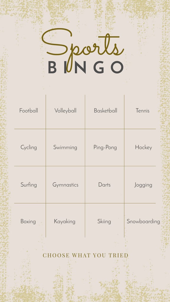 Sports Bingo check list Instagram Storyデザインテンプレート