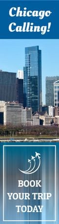 Modèle de visuel Chicago trip banner - Skyscraper