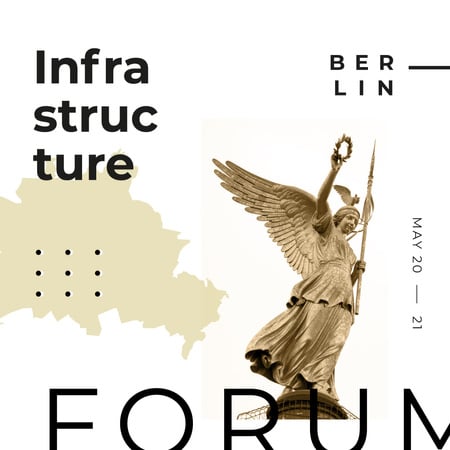 Berlin Victory Column for urban forum Instagram AD Design Template