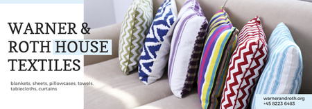 Home Textiles Ad Pillows on Sofa Tumblr Design Template