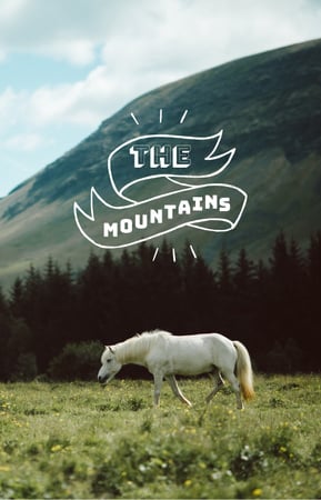 White Horse in Mountains IGTV Cover Design Template