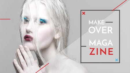Woman with creative white Makeup Title tervezősablon