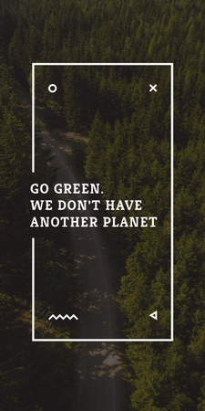 Ecology Quote with Forest Road View Graphic Design Template