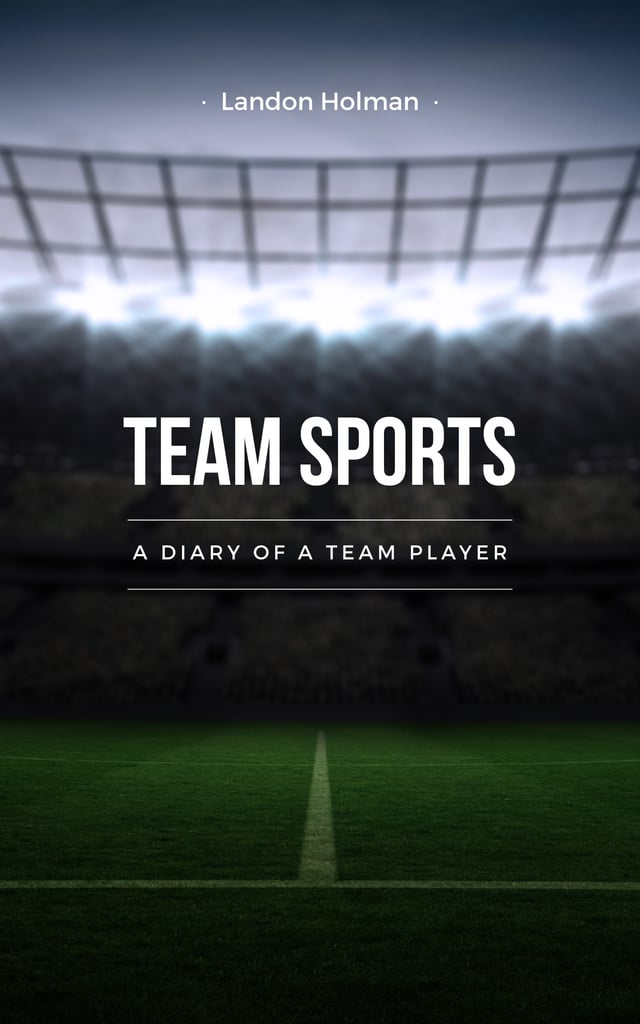 Diary of Team Player with Picture of Football Pitch Book Cover – шаблон для дизайна