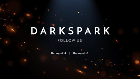 Streaming Channel Ad with Golden glares on dark Twitch Offline Bannerデザインテンプレート