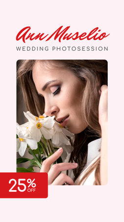 Wedding Photography offer Bride in White Dress Instagram Story Modelo de Design