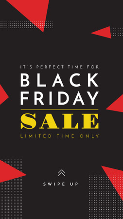 Black Friday sale on geometric pattern Instagram Story tervezősablon