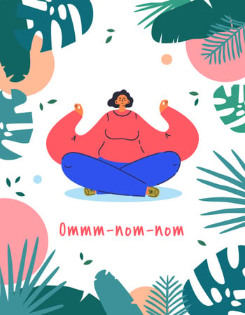 Woman meditating with Funny Phrase T-Shirt – шаблон для дизайну