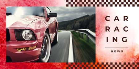 Modèle de visuel Modern fast car on road - Twitter