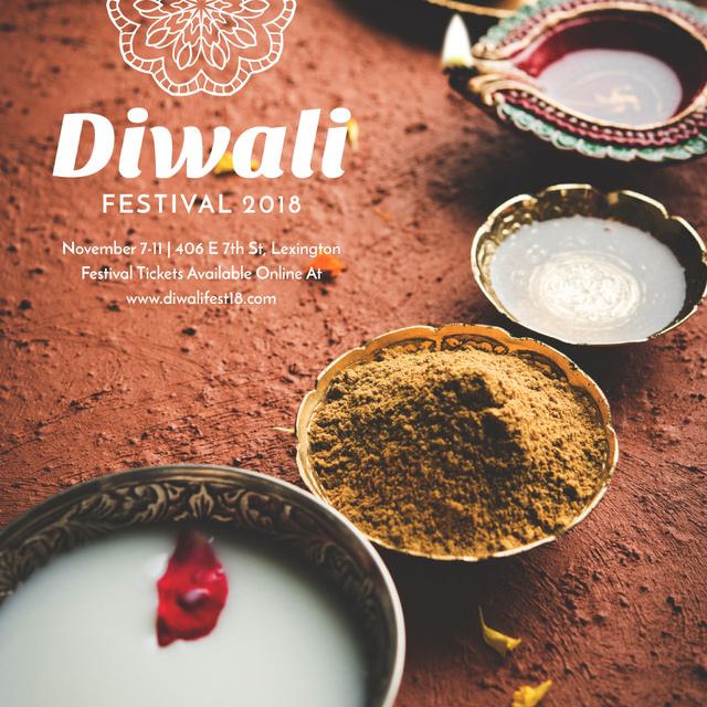 Ontwerpsjabloon van Instagram AD van Happy Diwali celebration with spices