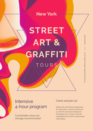Szablon projektu Graffiti art promotion on Colorful blurred pattern Invitation