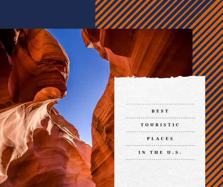 Vista de Canyon de areia vermelha Facebook Modelo de Design