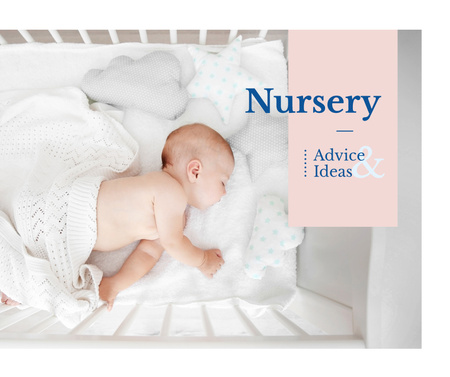 Nursery Design Baby Sleeping in Crib Facebook Design Template