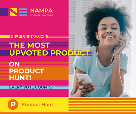 Platilla de diseño Product Hunt Campaign For Upvoted Product Facebook