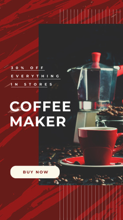 Shop Offer with Cup with hot coffee Instagram Story Design Template