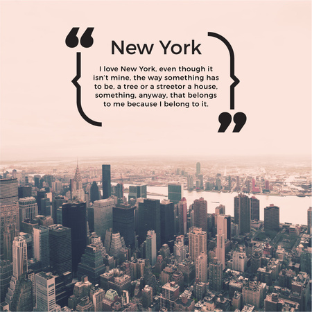 New York Inspirational Quote on City View Instagram AD – шаблон для дизайна