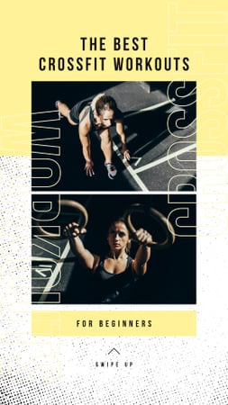Plantilla de diseño de The Best Crossfit workout with Girl cross training Instagram Story 