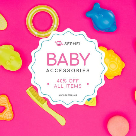 Ontwerpsjabloon van Instagram AD van Baby Store Sale Products and Toys