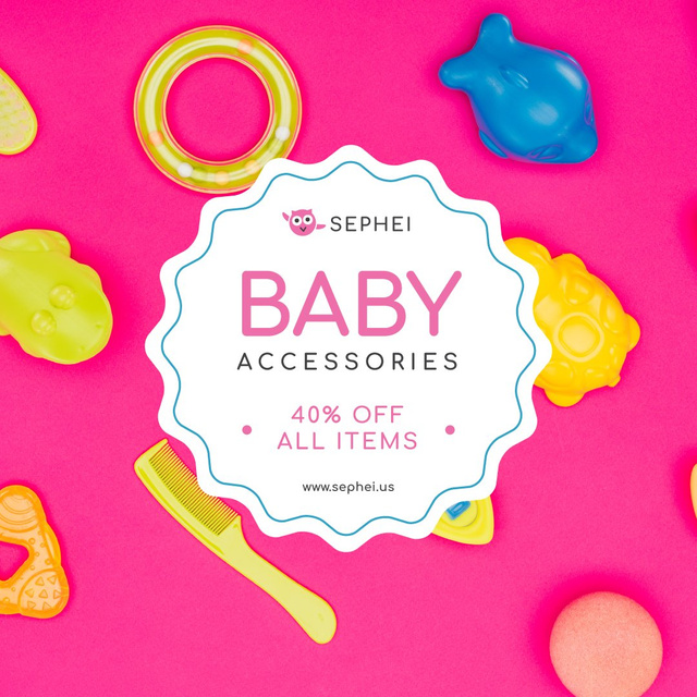 Designvorlage Baby Store Sale Products and Toys für Instagram AD