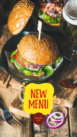 Ontwerpsjabloon van Instagram Story van Fast Food Offer with Tasty Burger
