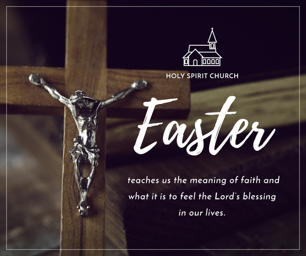 Easter Greeting with Christian Cross