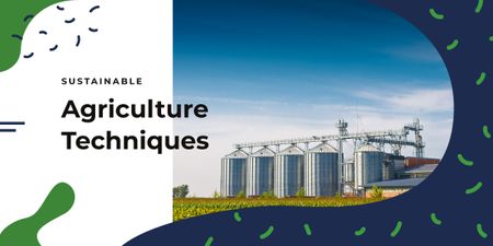 Innovatív mezőgazdasági megközelítés és ipari konténerek Image tervezősablon