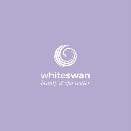 白鳥のアイコンが付いたビューティー センターの広告 Logoデザインテンプレート