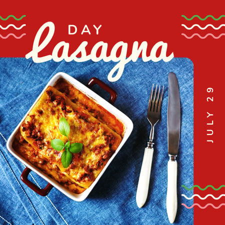 Italian lasagna dish Day Instagram Tasarım Şablonu