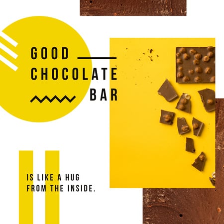Confectionery Ad dark Chocolate pieces Instagram AD Design Template