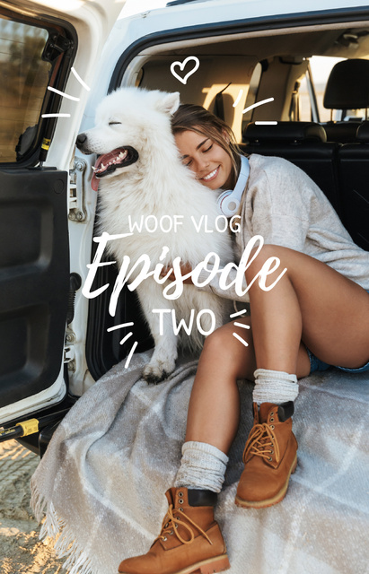 Woman and Dog Travel in Car IGTV Cover – шаблон для дизайну