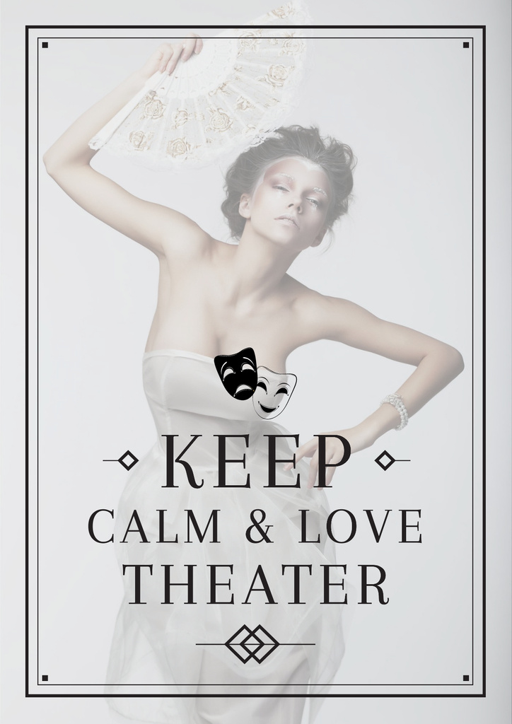 Citation about love to theater Poster tervezősablon